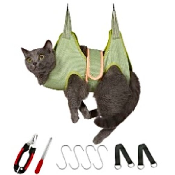 NWT CAT (or DOG) Grooming Hammock & Clippers, Nail File Accessories - Picture 1 of 5